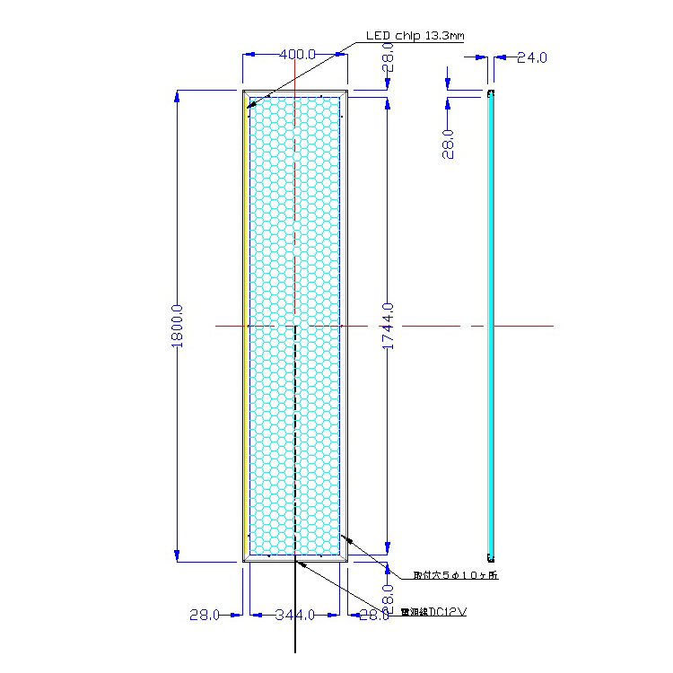 LEDライトパネル/SFR28型/LEDライトパネル1800×400　SFR28型